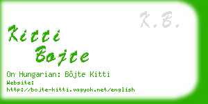 kitti bojte business card
